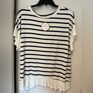 Promesa Striped Ruffle Top - size Large. Brand new with tags!